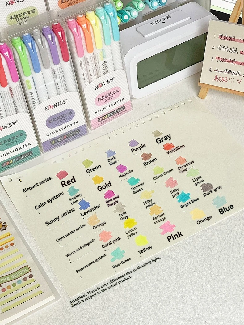 5/15PC Fluoreszierende Stift Set Student Kennzeichnung Strich Schlüssel Kennzeichnung Stift Hohe Schönheit Farbe Handbuch Stift Charge – Detail 6