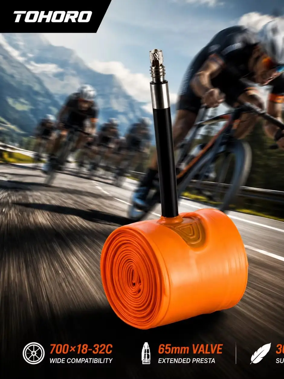 High Elasticity Compact Ultralight Bicycle Inner Tube 36g 700 X 18 25 28 32 35 38C Road Bike TPU Tube French Valve Inner Tube view 3