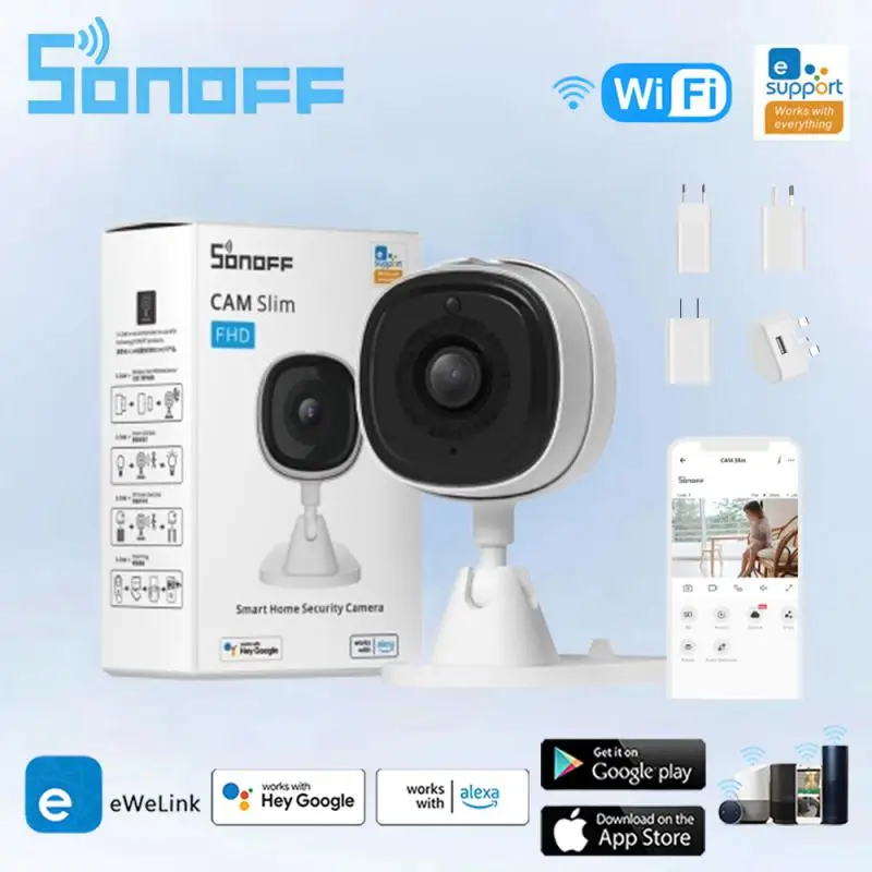 

Умная камера видеонаблюдения SONOFF Slim с поддержкой Wi-Fi, 1080P, HD