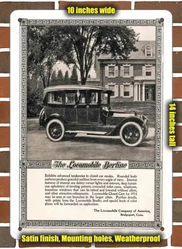 Metal Sign - 1914 Locomobile Model 38 or 48 Berline- 10x14 inches