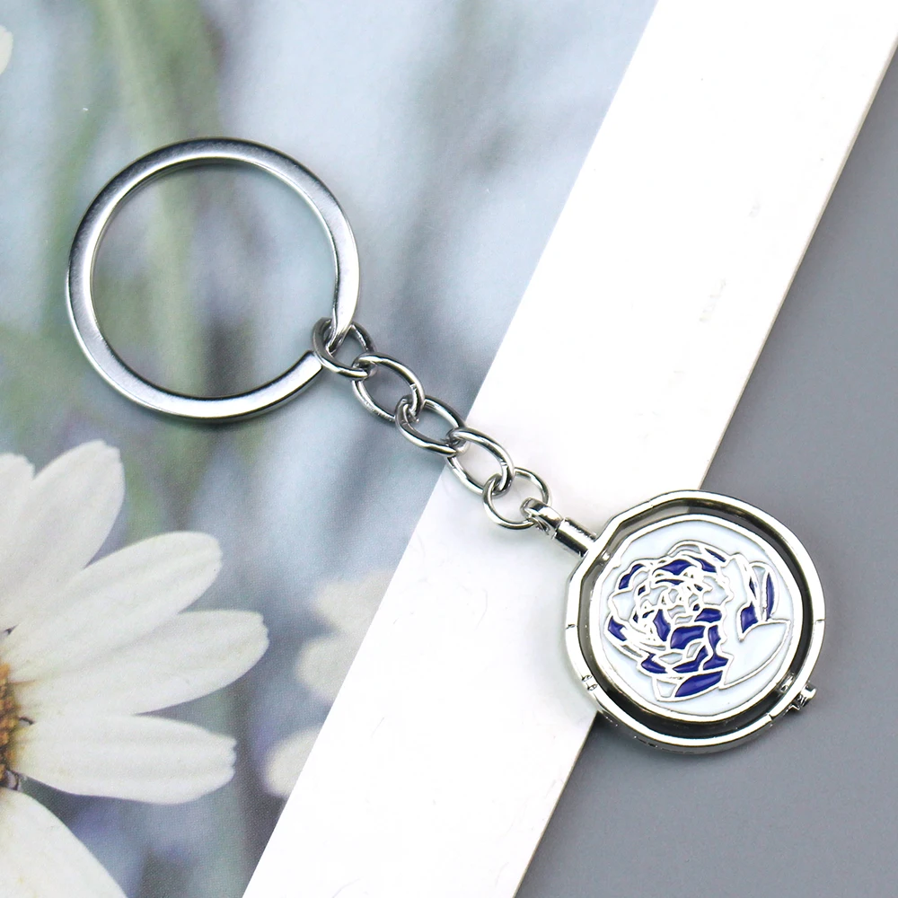  غامض الموسم 2 Ekko الدورية المفاتيح أنيمي مسحوق الأزرق الوردي ارتفع قلادة Jinx تأثيري هدية المفاتيح الهدايا الزخرفية #4