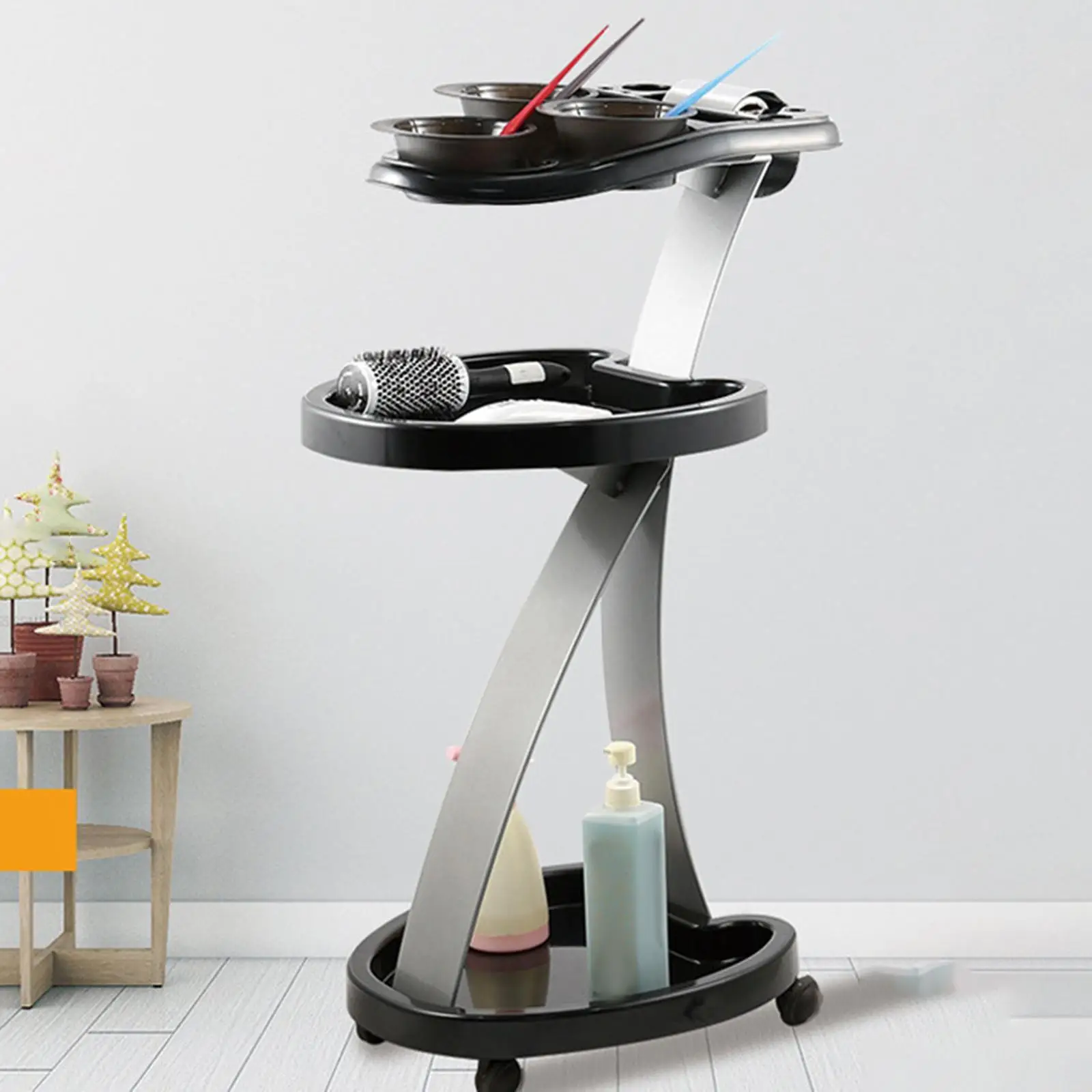 

Rolling Salon Tray on Wheels Hair Salon Trolley, Hairdressing Cart Tool, Hair Tools Organizer Rolling Cart for Hairdresser