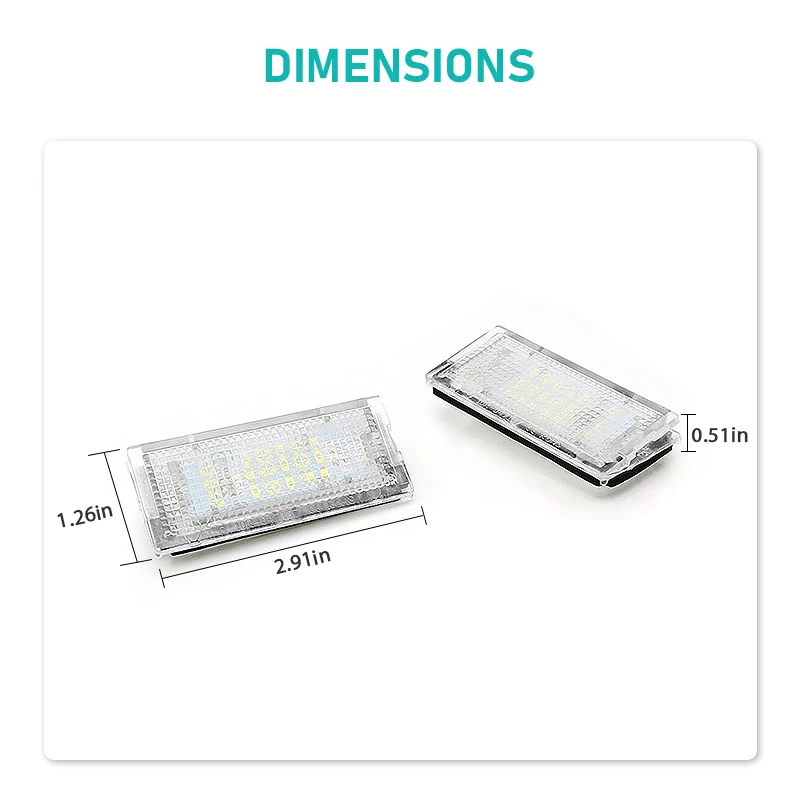 2pcs For BMW E46 License Plate Light 6000k White No Error Led Number License Plate Light 1998 1999 2000 2001 2002 2003 2004 2005