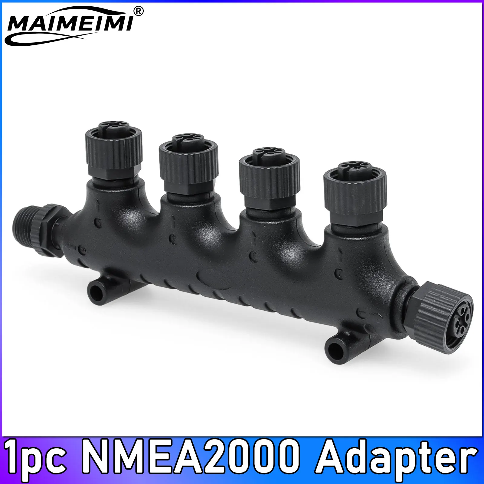 1pc 6 Way NMEA 2000 Converter Multifunction Cables Sockets NMEA200 Plug For Marine Boat Car Accessories M12-8 5-pin Terminal