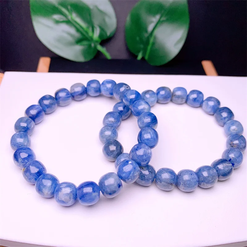 Natural Kyanite Bracelet Handmade Blue Crystal Fortune Energy Bangle Mineral Woman Amulet Jewelry Gift 1PCS