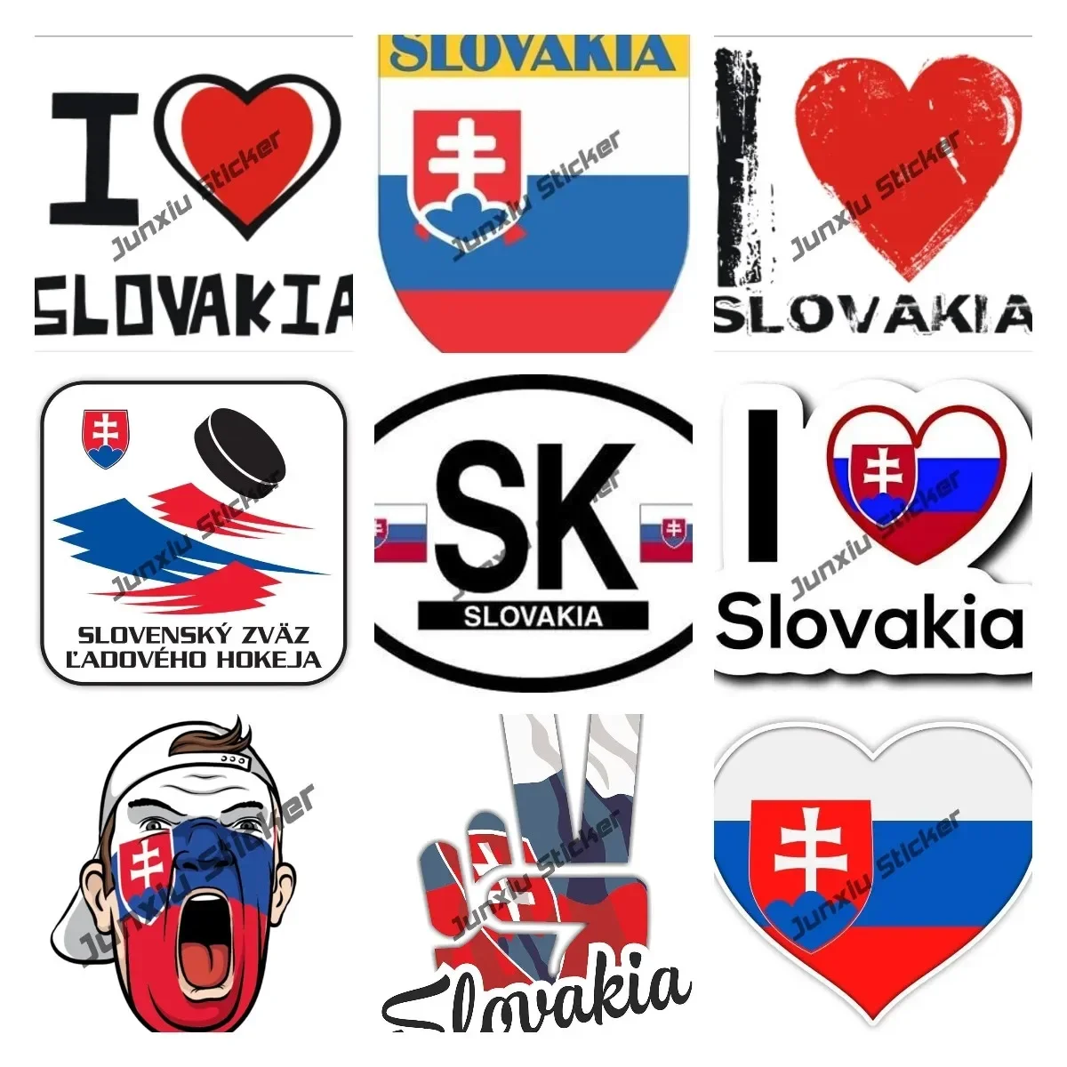 

Slovakia Flag Shield Crest Car Sticker Slovakia Country Code Flag SK Sticker Creative Car Pickup Bumper Cover Scratches Decal