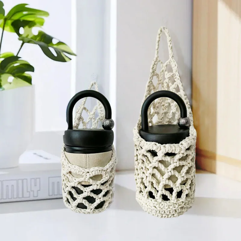 1PC Hollowed Out Mug Storage Casual Holiday Bag Simple Hundred Woven Mesh Pocket