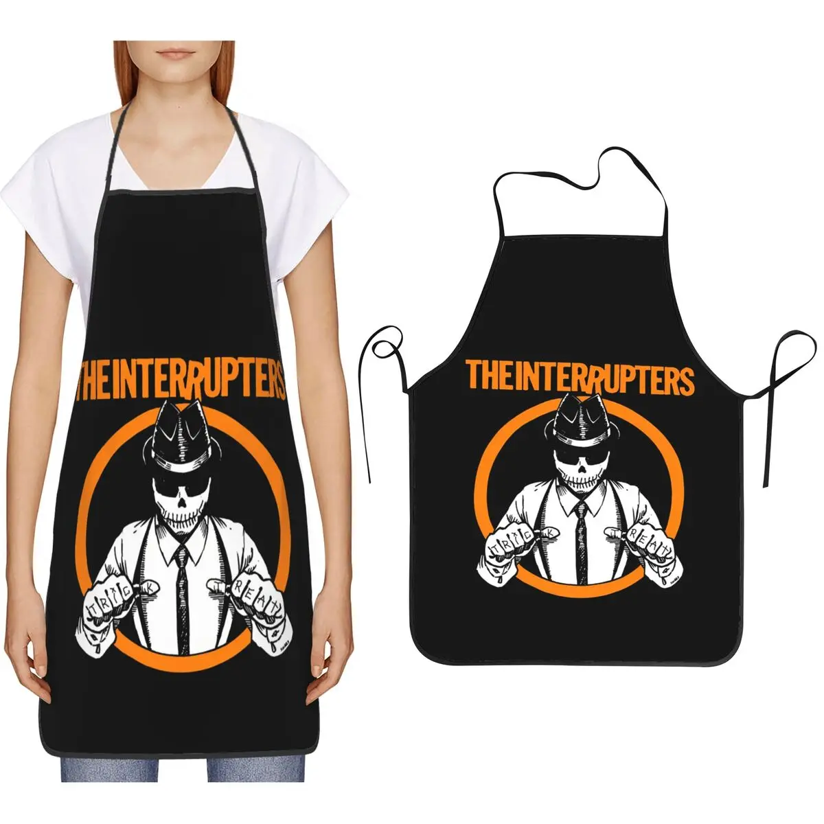 

Фартук Punx Street Interrupt, фартук для шеф-повара, кулинарии, кухни, водонепроницаемый нагрудник для чистки кухни, передник для женщин и мужчин, живопись