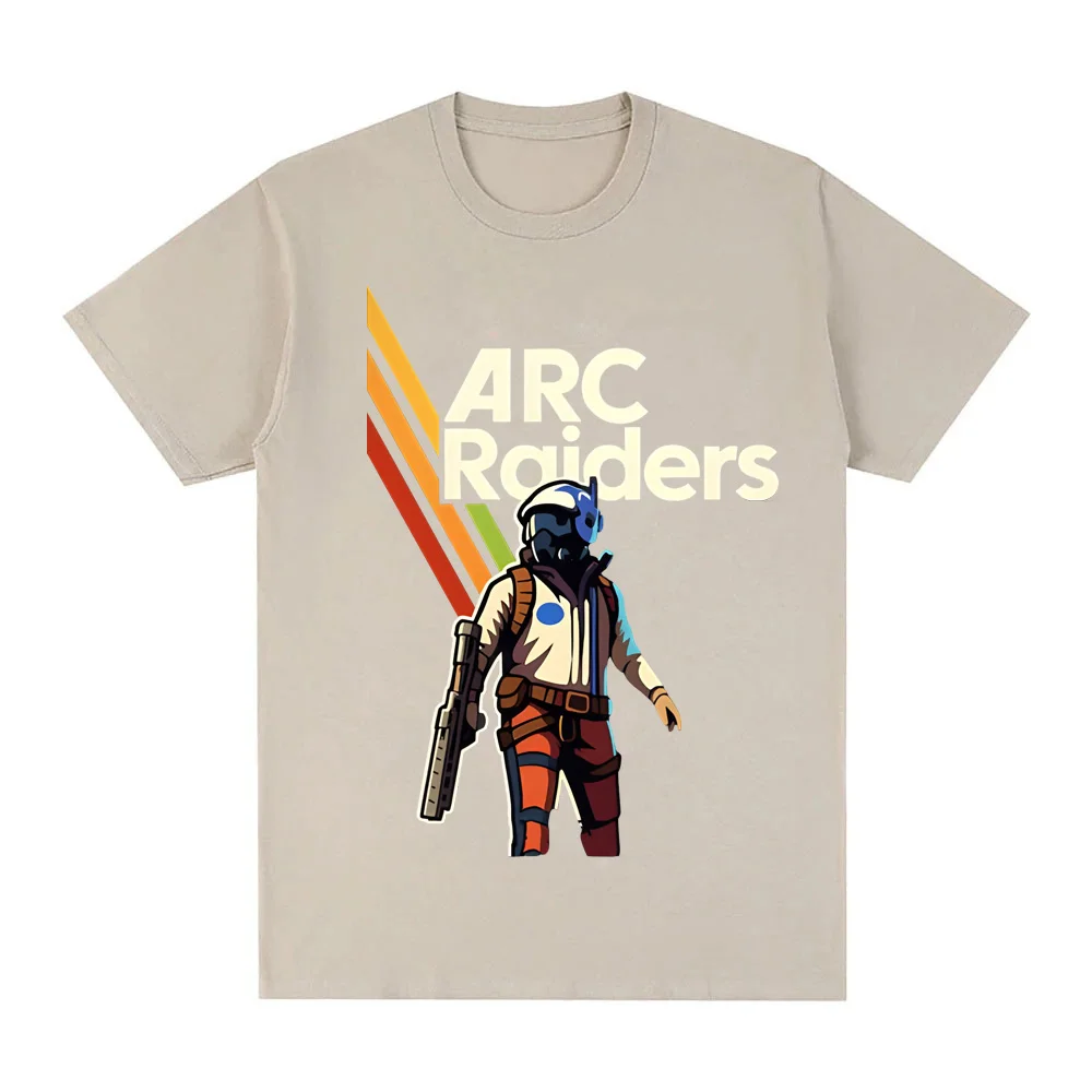 Arc Raiders Retro Sci-Fi Illustration Shir 2026 Shooting Game Graphic Printing TEE 100%cotton Comfortable High Quality Soft Tees