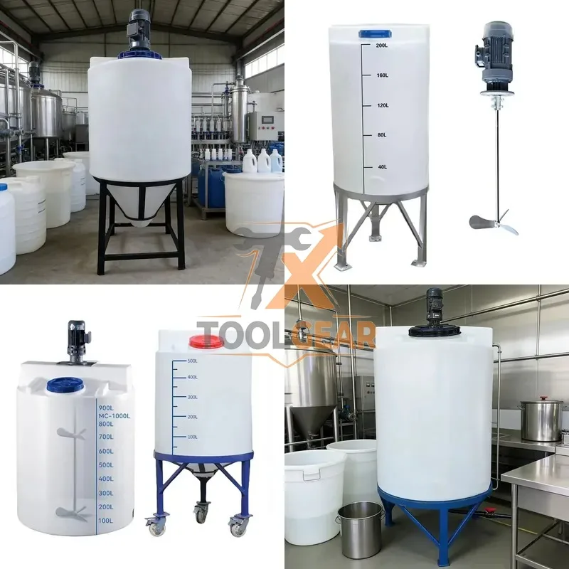 2026hotsale* Wholesale 200-Litre Plastic Chemical Storage Tank Price with 220V Agitator for Detergent Powder