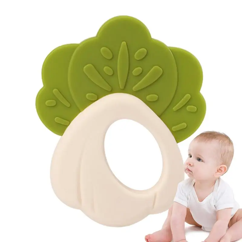 Soft Chew Toys For Babies Cabbage Carrot Shape Teether Toy Silicone Teethers Safe Chew Toys For Boys Girls 3 Months Old And Up