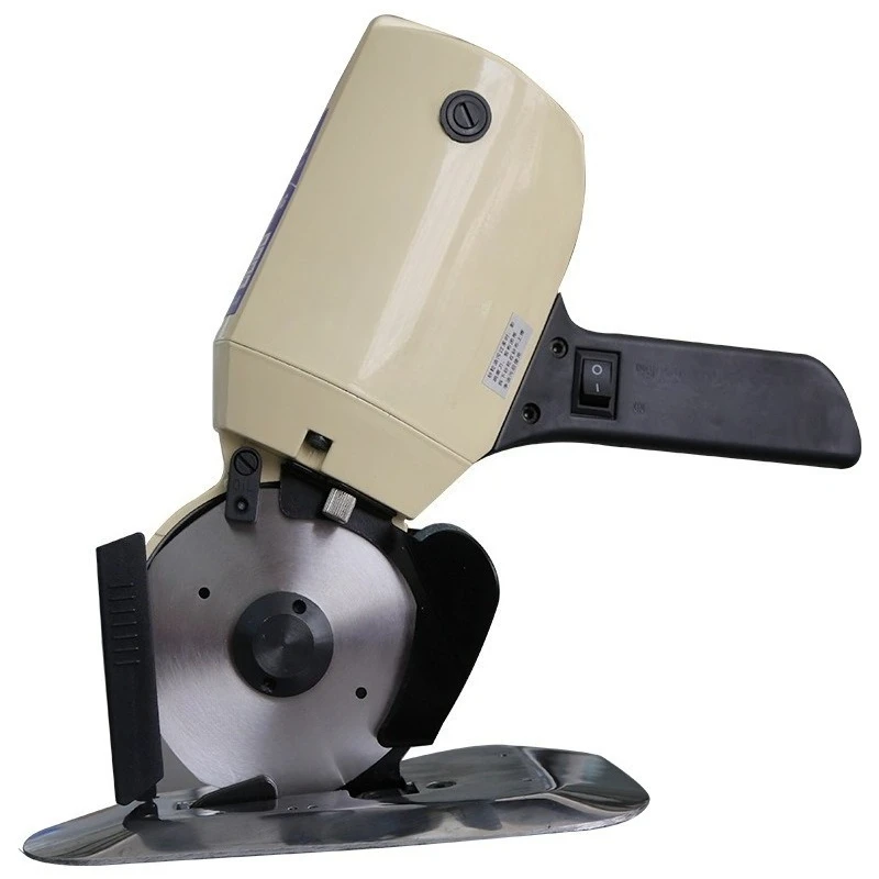 100A Handheld Electric Round Knife Cutter, Portable Rotary Fabric Cutting Machine for Cloth Textile
