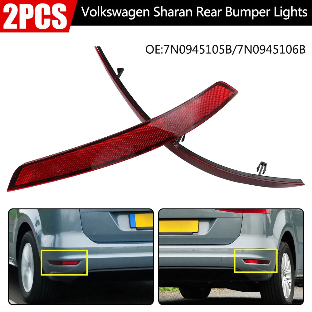 Rear Reflector L.R Reflector Rear Light For VW Sharan 7N 2011-2016 Rear bumper light reflector For Volkswagen Sharan