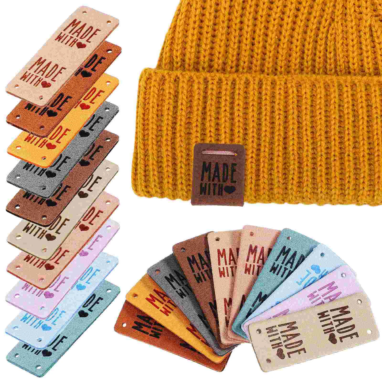 

50 Pcs Handmade Tags for Crochet Label Clothing Labels Clothes Pu Knitting