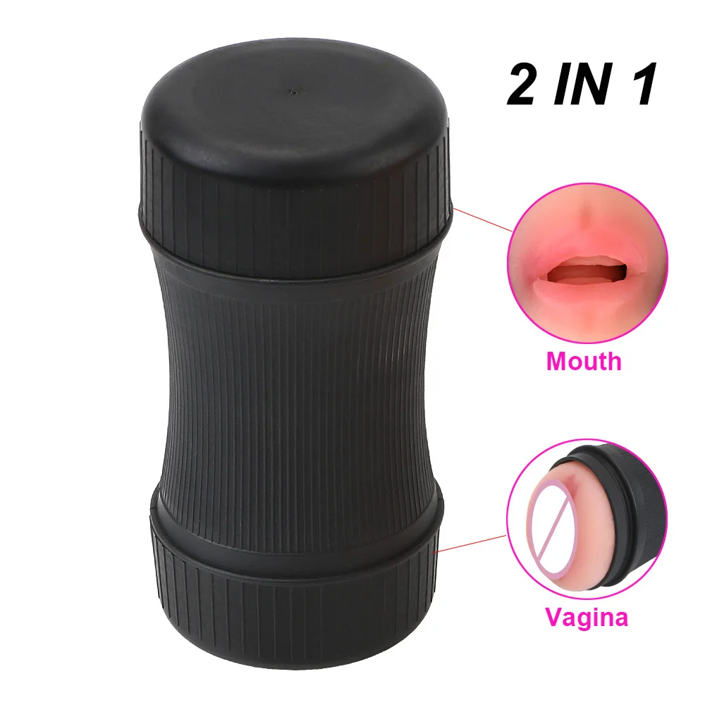 15cm Pump Penis Enlargement Sex Toys For Men Adult Male Masturbator Machine Realistic Vagina Mouth Real Pussy 2 In 1 Erotic Shop