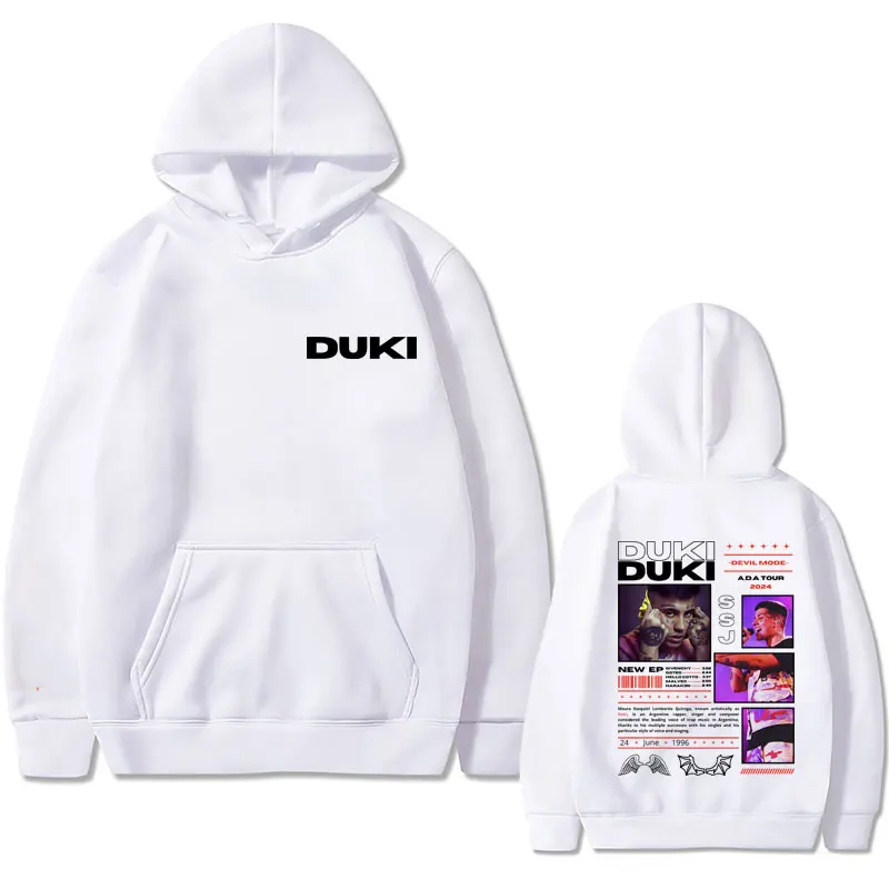 Rapper Duki Double Sided Print Hoodie Unsiex Fahsion Oversized Sweatshirt Men Women Hip Hop Rock Hoodies Male Vintage Streetwear