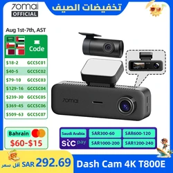 70mai T800E 3-Channel Front 4K + Rear 1080P + Interior 1080P HDR Supercapacitor 24H Parking GPS WiFi 6 70mai T800E Voice Control