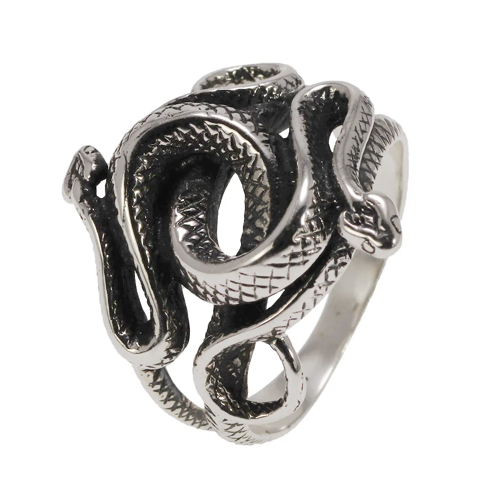 Real 925 Sterling Silver Snake Rings for Men Women TV Drama Natural Born Killers Retro Punk Fine Jewelry شائقین کے لیے بہترین تحفہ