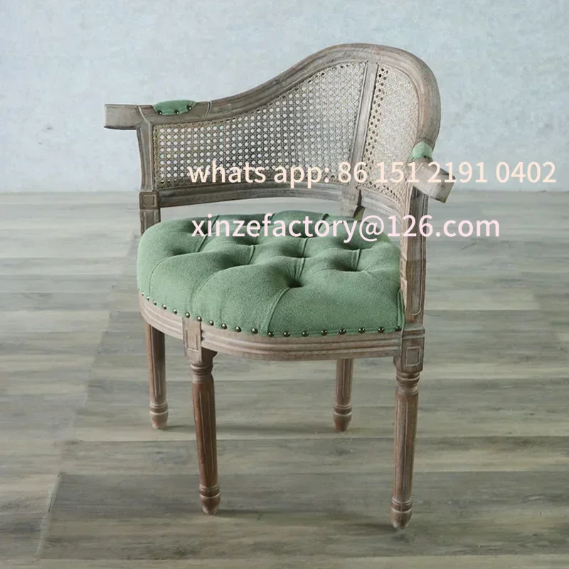 カスタマイズ可能なフランス風カントリーチェア、アメリカンライトラグジュアリーレトロスタイルのダイニングチェア、コーヒー