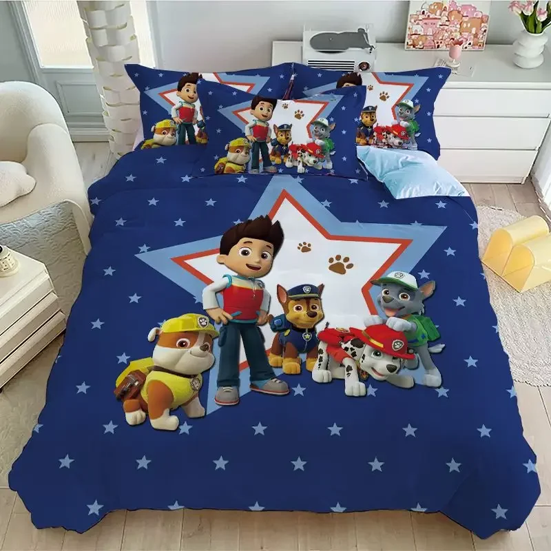 Anime Children's 3-piece Set Cartoon Bed Four-piece Set Bed Sheet Quilt Cover Pillowcase Household