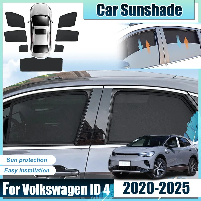 

For Volkswagen ID 4 2025 Accessories VW ID4 E21 2020-2024 Car Window Rays Visor Auto Parts Mesh Sunshade Baffle Protective Cover