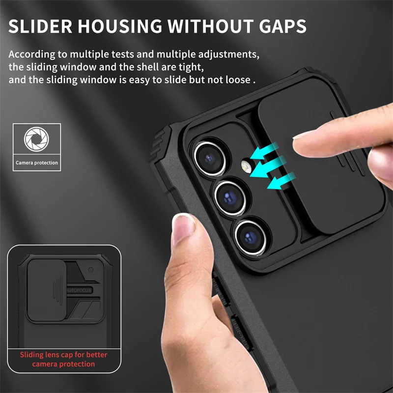 For Samsung Galaxy A14 A34 A54 5G Case Kickstand Armor Slider Camera Protector Phone Case For Samsung A54 A 14 34 54 Back Cover