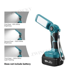 Cordless LED Flashlight Work Light Handheld Spotlight for Makita 18v Battery(No Battery) Spotlight Portable Lamp Hand Lantern