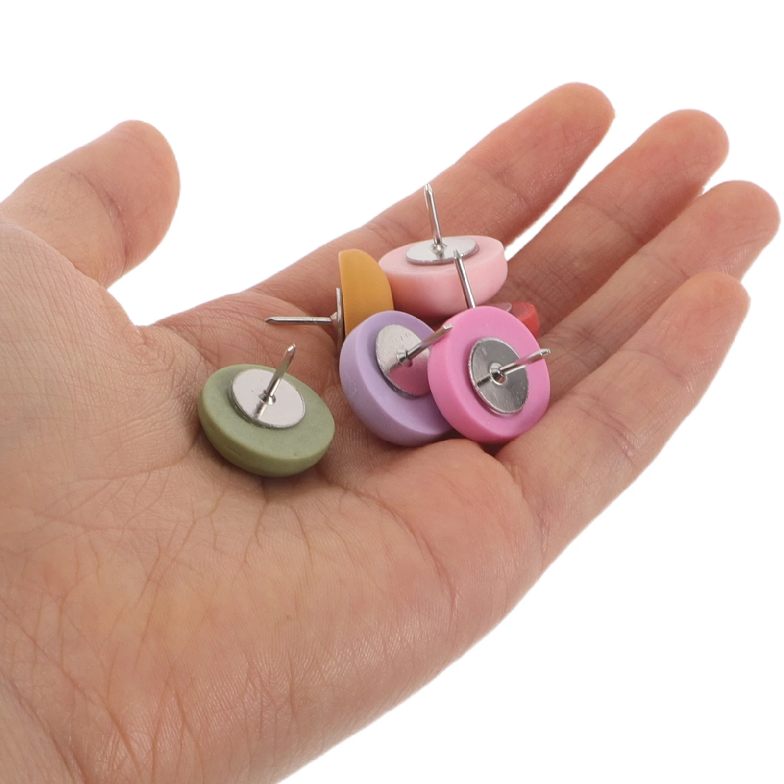 

30pcs Macaron Push Pins Matte Half-Round Resin Thumb Tacks For Cork Board Bulletin Wall Colorful Reusable Office School Home