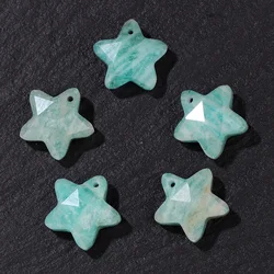 14mm Natural Stone Star Pendant Five-pointed Star Labradorite Amazonite Amethysts Beads Charm for Jewelry Making Accessries