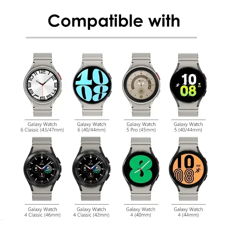 No Gaps Leather Strap for Samsung Galaxy Watch 6 4 Classic 47 43mm 46mm 42mm Band for Watch 7 6 5 4 40mm 44mm 5Pro 45mm Bracelet