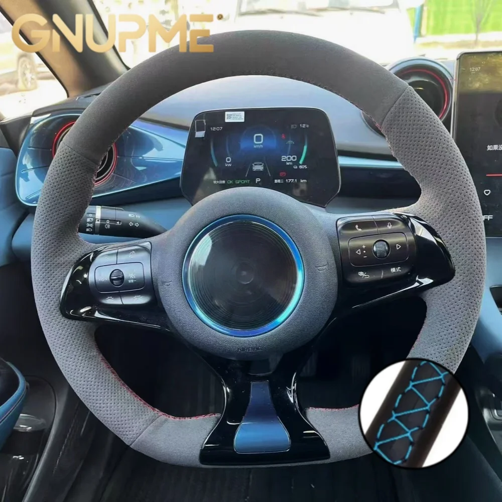 

Car Steering Wrap Custom Car Steering Wheel Cover Suede Leather For BYD Yuan Plus Dolphin 22-24-25 Atto 3 Atto 3 Ev 2022 2023