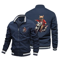 Chaqueta de motocicleta con logotipo de perro para hombre, chaqueta de motocicleta a prueba de viento, moda urbana, personalidad de moda, Hip Hop, nuevo