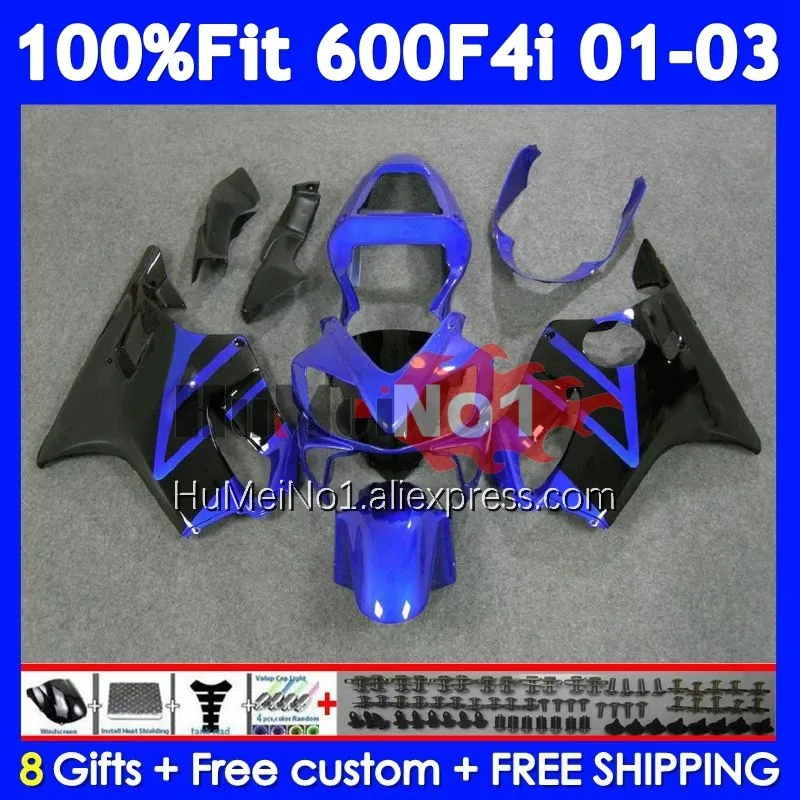 Injection Body For HONDA CBR 600 F4i 600F4i 600CC CC 34No.100 CBR600F4i 01 02 03 CBR600 F4i 2001 Blue Black 2002 2003 Fairings