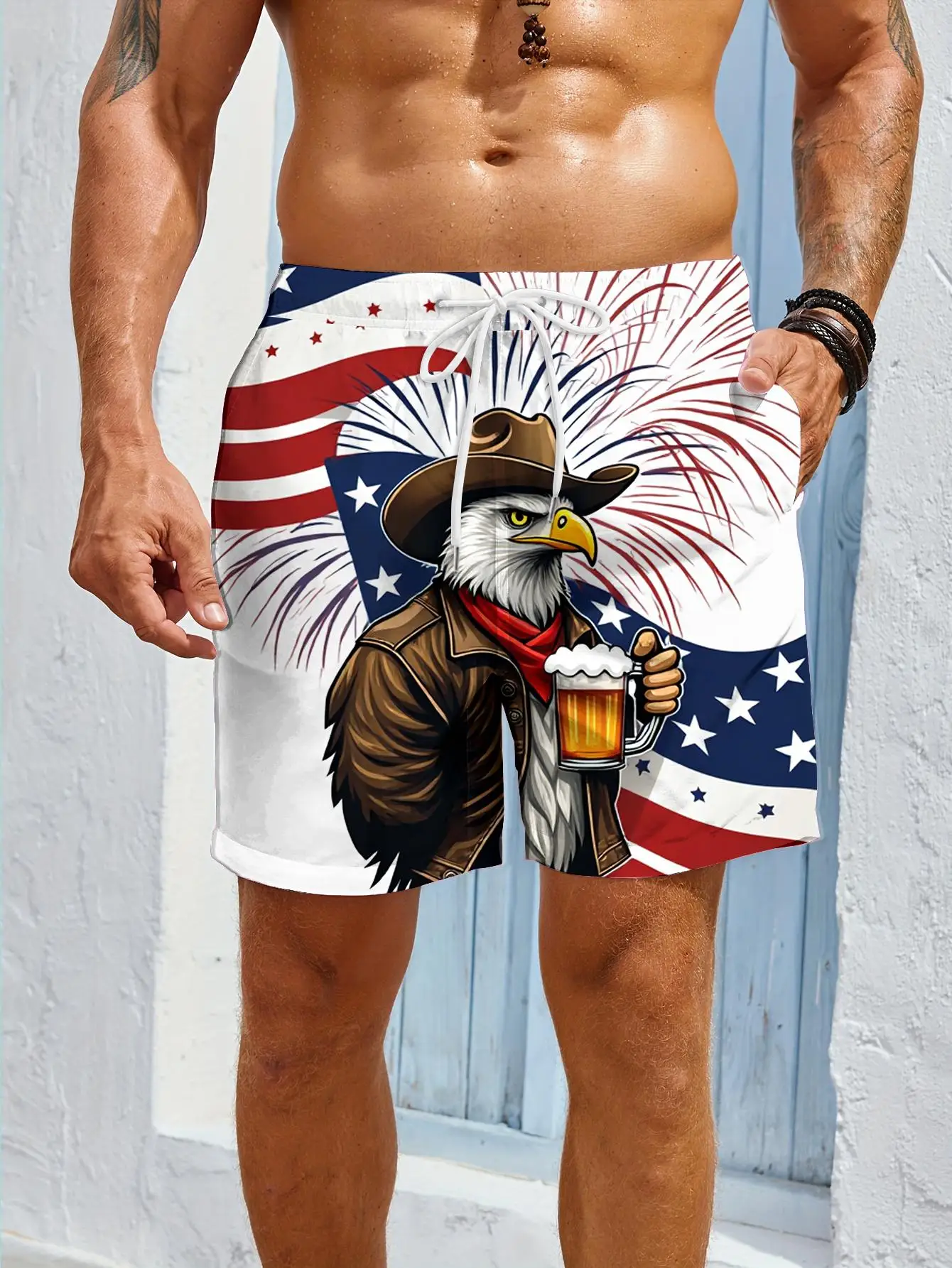 1pcs Men's Short swim trunks2026 Summer 3D Printed Short sleeve Polyester Breathable running Quick drying Men clothing