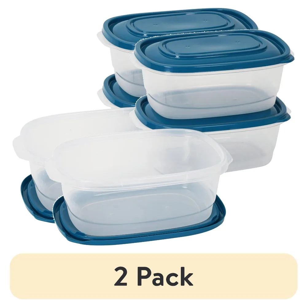 Semi Durable Square Plastic Food Storage Container 8 Cup 3 Pack for Dry Goods Bulk Ingredients Kitchen Pantry Organization
