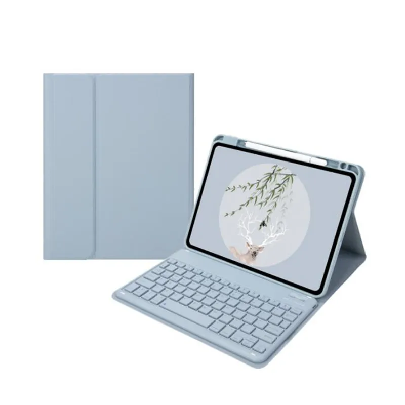 حامل غلاف لوحة المفاتيح اللاسلكية لباد برو 11 بوصة 2021 2020 2018 الروسية الإسبانية العربية لوحة المفاتيح ث/فتحة قلم رصاص