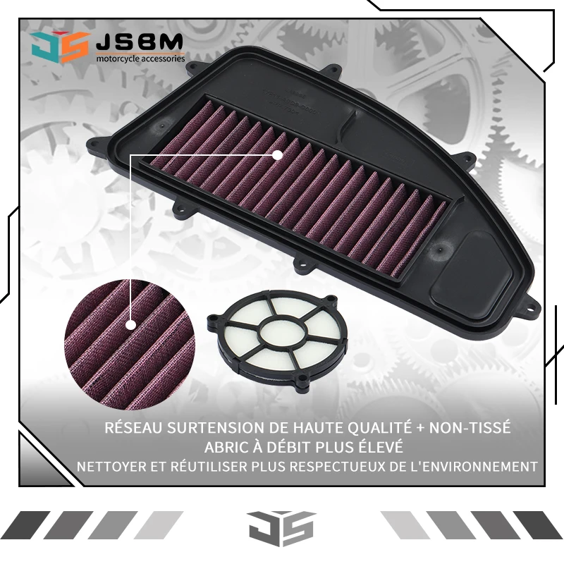 Filtre à air haut débit JSBM pour motos KYMCO X-Town 250 300 ABS CT300i 2016 2017 2018 2019 2020 2021 2022 Agility 300i Rowing250 Xciting 300i CT250
