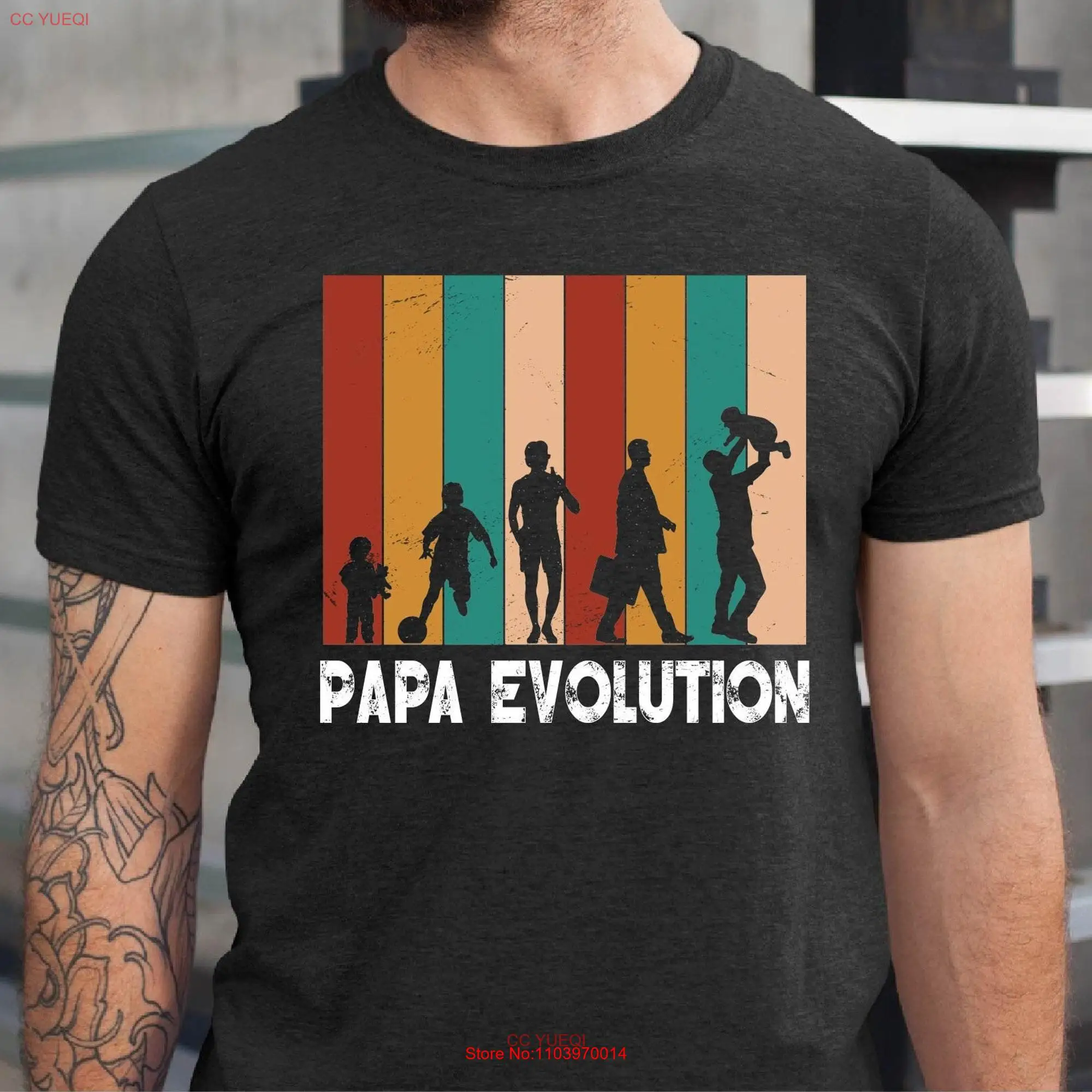 Футболка Papa Evolution для папы, забавные длинные или Короткие рукава на День отца