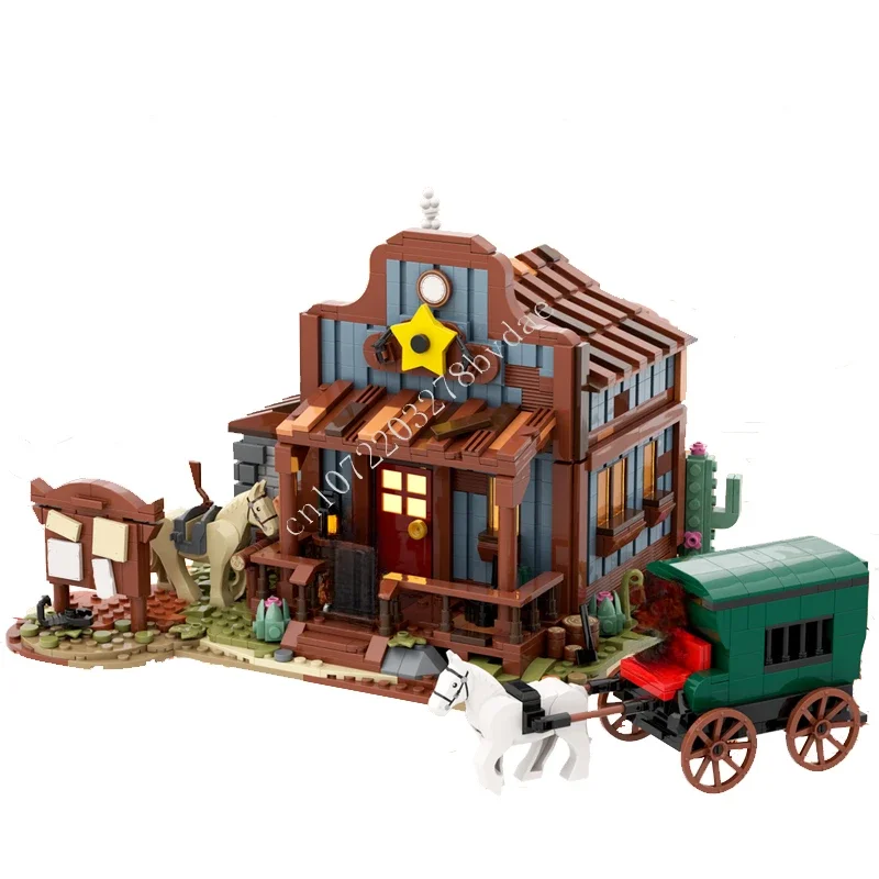 1570PCS Sheriff`s Office Modular MOC Creative street view Model Building Blocks Architecture DIY Education Assembly Model Gifts