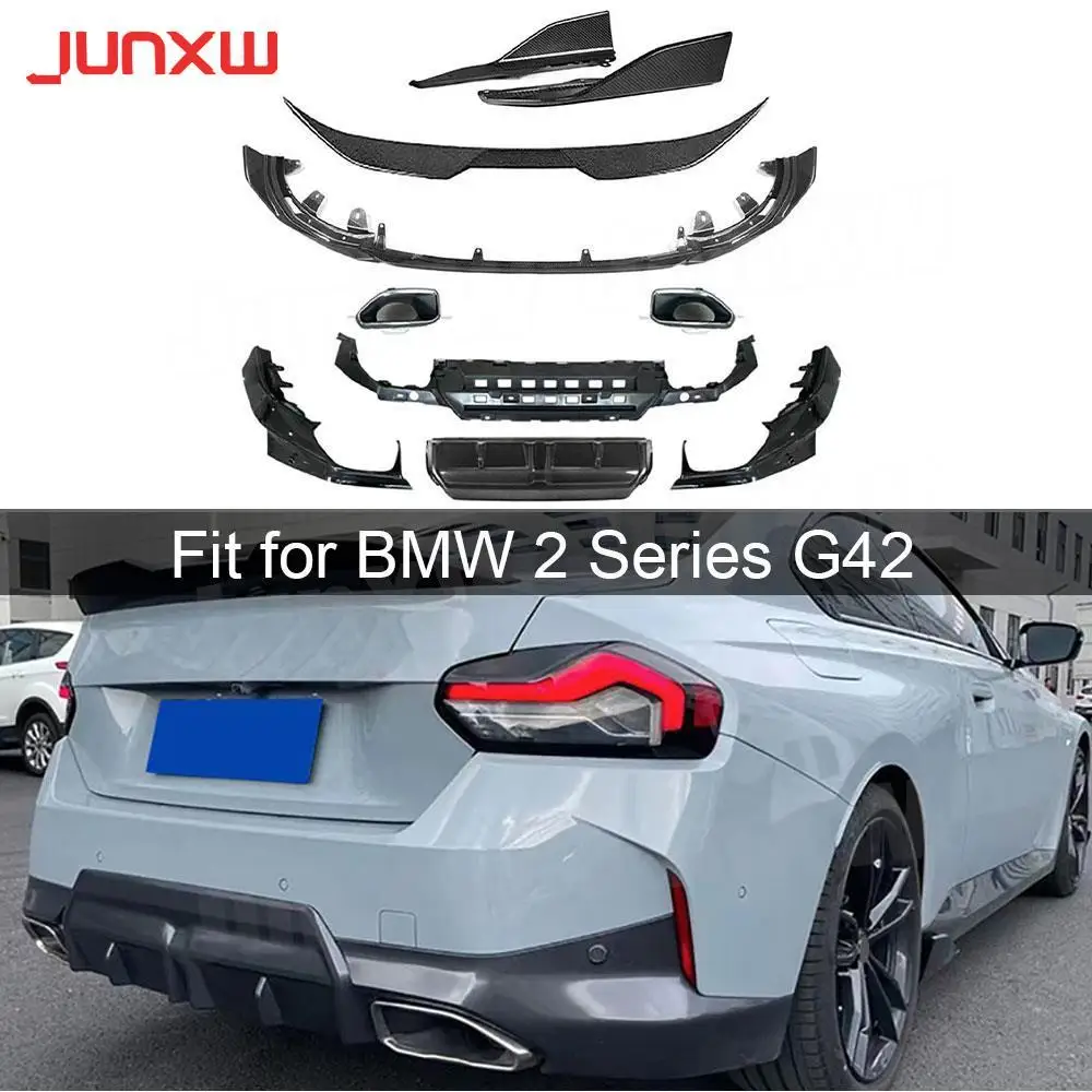 

ABS Front Lip Bumper Diffuser Sets Side Skirts Rear Spoiler for BMW 2 Series G42 M-Sport Coupe 2021 + Car Bodykits