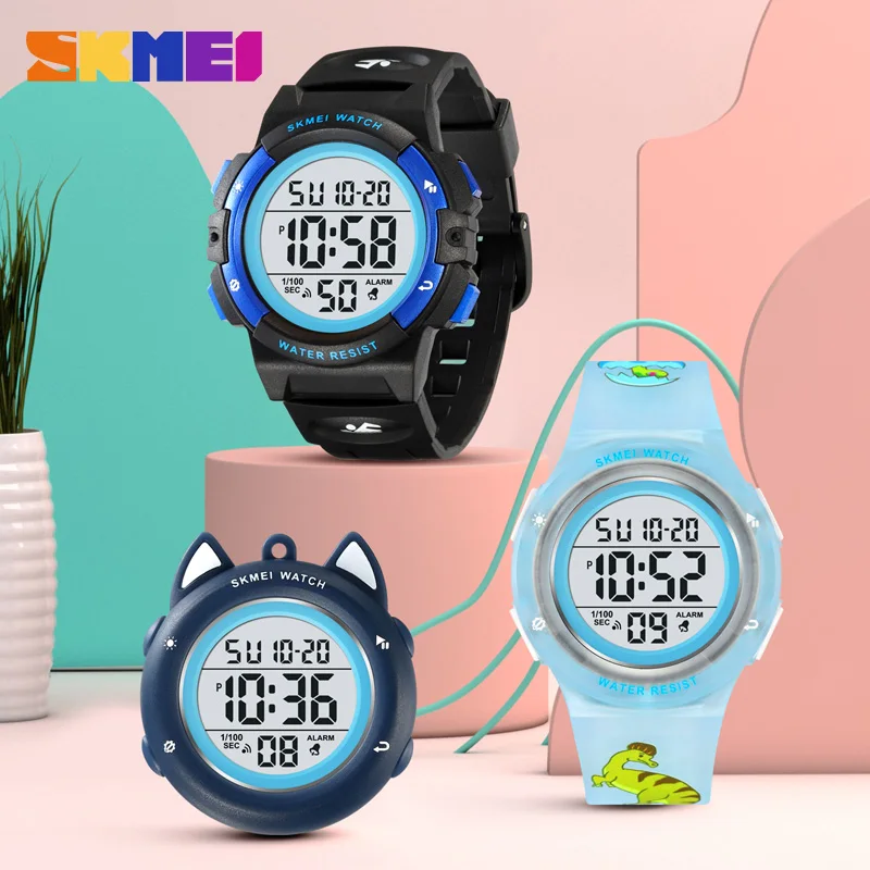 SKMEI Fashion Movement Replaceable DIY Chidren Kids Digital Watch Electronic Wrist Watches For Boys Girls Waterproof Wristwatch