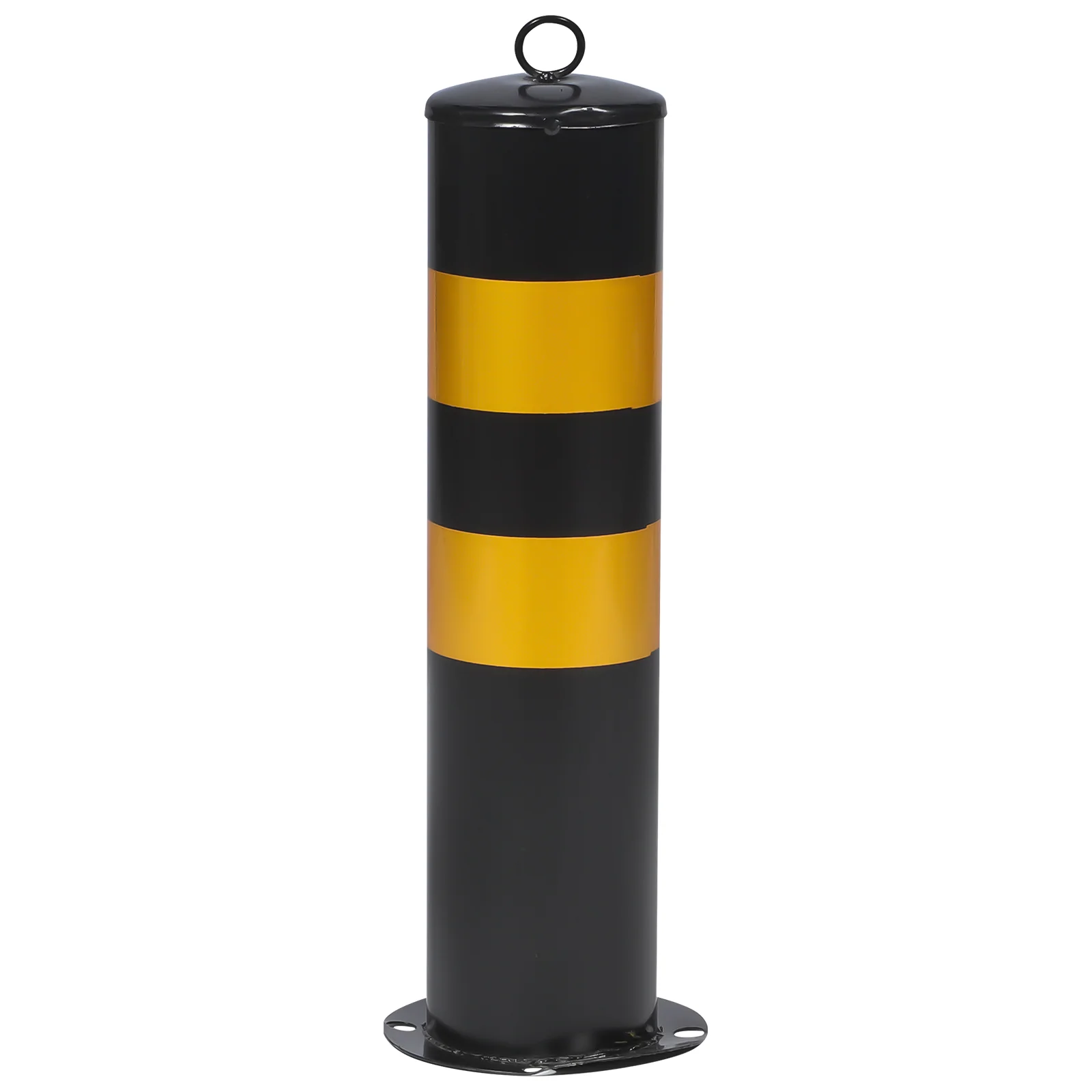 Heavy Duty 50cm Black Yellow Fixed Steel Traffic Column Parking Bollards Security Post Driveway Guard Safety Cones Barrier Road