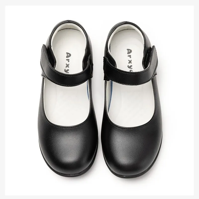 4-19years old Kids School Black Leather Shoes Girl Dance Performance dress Shoes Children's Student single shoes Chaussure Fille