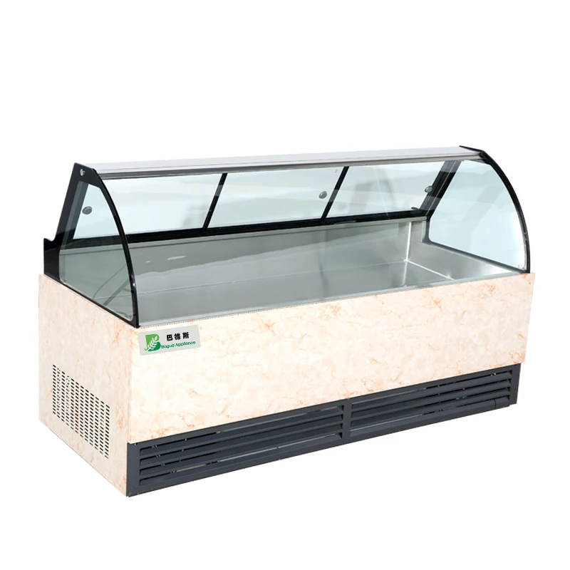 Commercial Fish And Meat Display Chiller And Freezer And Refrigerator Showcase Butchery Equipment For Supermarket