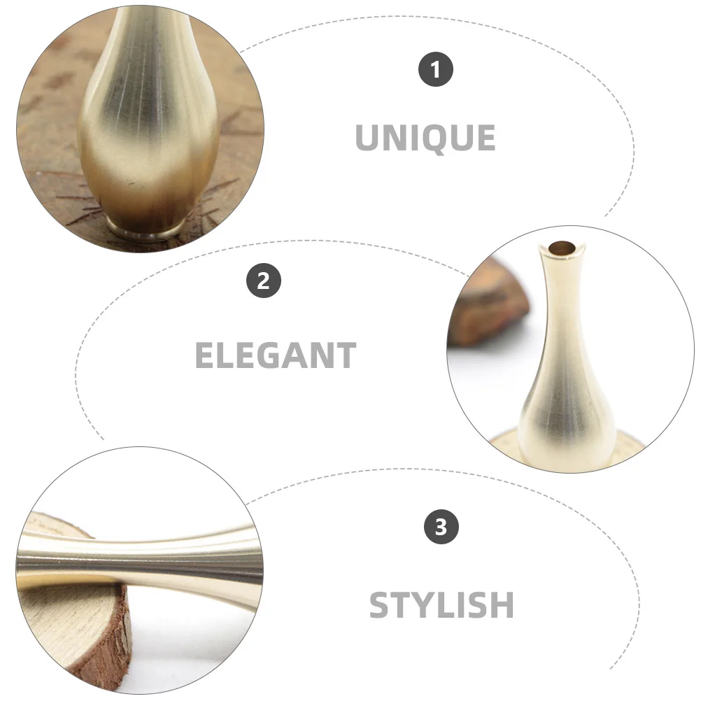 

2pcs Copper Gold Mini For Home Decorative Desktop Flower Arrangement Vase Compact Gold Mini Vase Brass Decoration