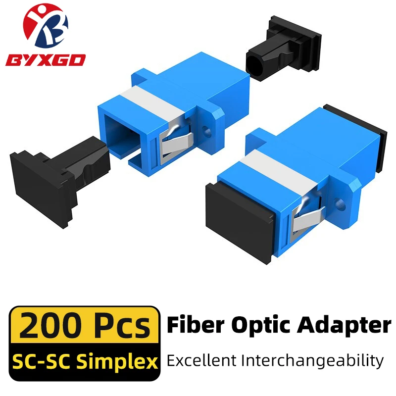 BYXGD Carrier Grade SC Simplex Fiber Coupler UPC Zirconia Ceramic Sleeve Low Loss Fiber Optic Adapter 1000+ Replugging Times