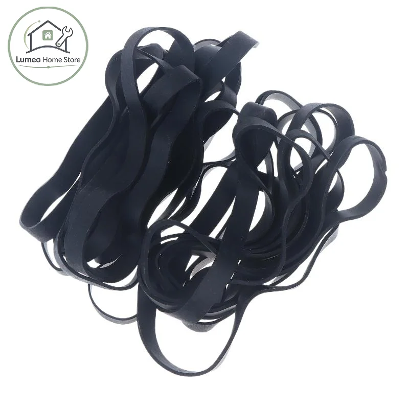 20pcs Black Rubber Bands Large Size Stretchable Elastic Rubber Ring For Office Stationery Package Supplies
