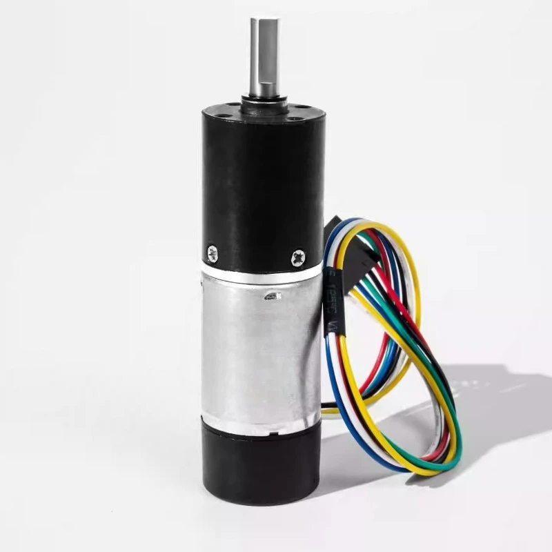GA24Y-370 Miniature Planetary Gear Reducer Motor 6-24V Speed Regulation Forward and Reverse Hall Encoder with Dust-proof Cover