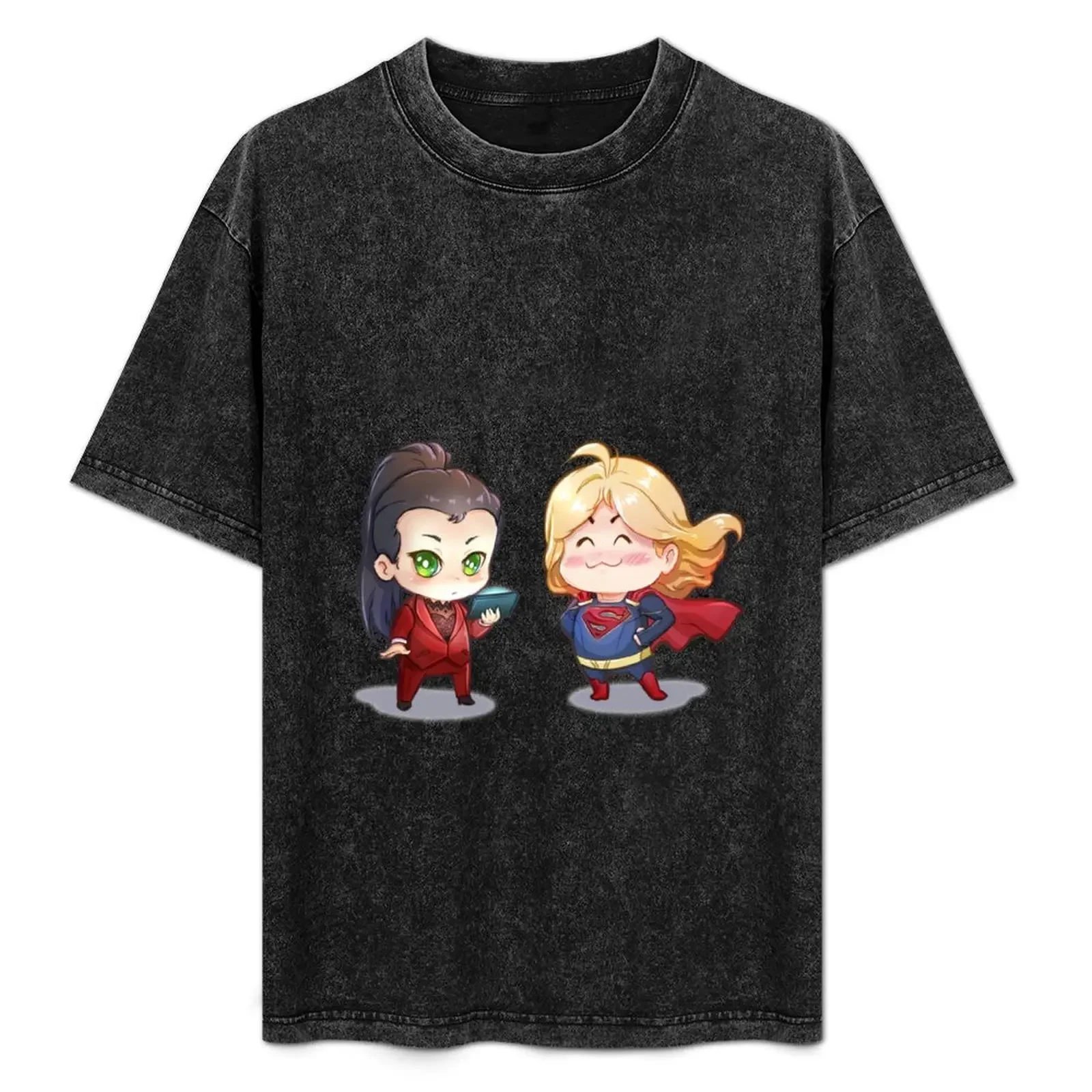 

Supercorp Chibi T-Shirt Basic Solid Color Short Sleeve Cotton Top