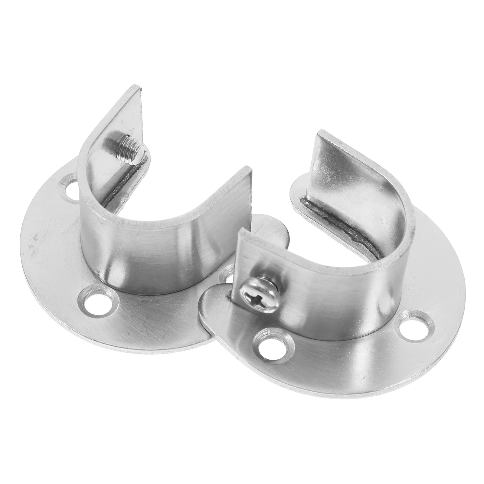 

2pcs Stainless Steel Bracket U-Shaped Closet Rod Support For Curtain Clothing Rods Pipe Shelf Pergola Pole Mount Holder Hardware
